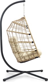 Skládací závěsné houpací křeslo Houseland Chloe pískové