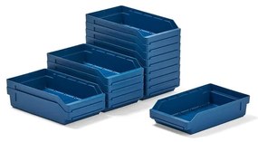 Plastové boxy na súčiastky REACH, 400x240x95 mm, 15 ks, modré