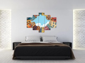 Obraz - Medzi domami (150x105 cm)