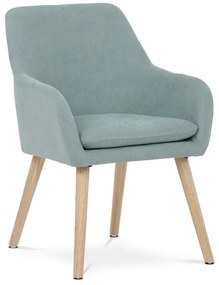 Jídelní židle, potah modrá látka, nohy masiv kaučukovník