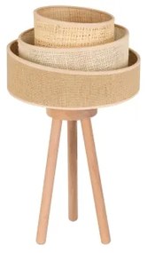 Duolla - Stolná lampa YUTE TRIO 1xE27/15W/230V pr. 25 cm hnedá/šedá/béžová