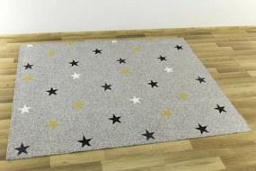 Detský koberec  Stars 09 Mix hviezdičky sivý / viacfarebný