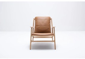 Kožené kreslo v hnedo-prírodnej farbe Dedo – Gazzda