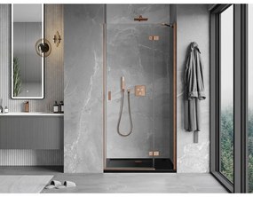 Mexen Mist-H, 1-krídlové sprchové dvere pravé 95 cm, číre sklo, medený matný profil, 8A5-095-000-65-00-P