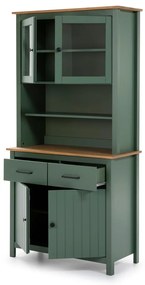 Zelená vitrína z borovicového dreva 90x180 cm Miranda – Marckeric
