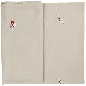 Ib Laursen Vyšívaný vianočný obrus Christmas Patterns 150 × 150 cm