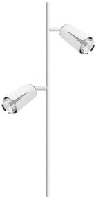 Stojacia lampa Flower, 2x biele/chrómové kovové tienidlo, w