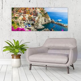 Obraz - Talianska dedinka Manarola (120x50 cm)