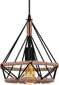 Stropné svietidlo TAVERN big - s lanom - čierne