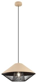 Redo 01-3007 - Závesný luster na lane GRILL 1xE27/42W/230V pr. 39,6 cm čierna/béžová