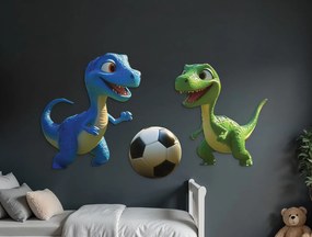 drevko |  Dekorácia na stenu Zápas malých dinosaurov  61 x 120 cm