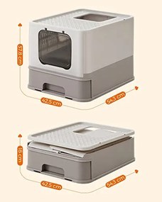 Feandrea Mačacia toaleta plastová Tuva, sivá