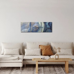 Obraz - Abstrakcia alkoholovým atramentom (s hodinami) (90x30 cm)