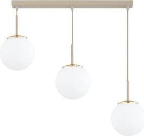 Brilagi - Závesný luster MILO na lanku 3xE27/60W/230V béžová/zlatá