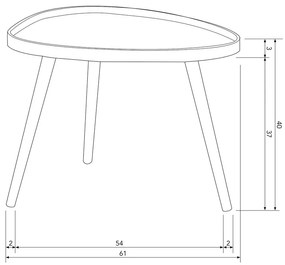 Odkladací stolík 50x61 cm Mae – WOOOD