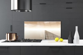 Sklenený obklad Do kuchyne More mólo architektúra 120x60 cm