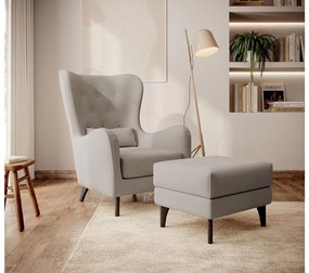 Kreslo Calimero I  (svetlobéžová + wenge). Akcia -20%. Vlastná spoľahlivá doprava až k Vám domov. 1099348