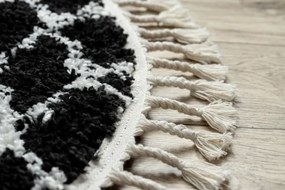 Koberec BERBER ETHNIC G3802 kruh čierny / biely Fredzle berber marokánsky