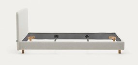 Sivá čalúnená jednolôžková posteľ bez roštu 90x200 cm Valma – Kave Home