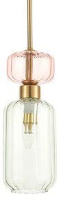 Luster na lanku MOLLY 1xE14/40W/230V pr. 12 cm zlatá/zelená/ružová