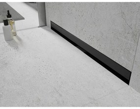 Mexen Flat nerezový sprchový žľab na stenu 50 cm vzor WALL, čierny, 1730050