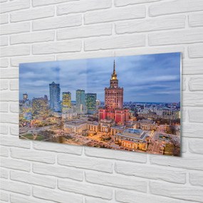 Obraz na akrylátovom skle Warsaw panorama západu slnka 100x50 cm