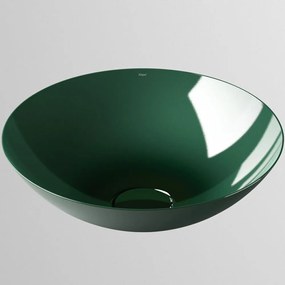 ALAPE SB.Aqua450 okrúhla umývadlová misa bez otvoru, bez prepadu, priemer 450 mm, deep green, s povrchom ProShield, 3902000091
