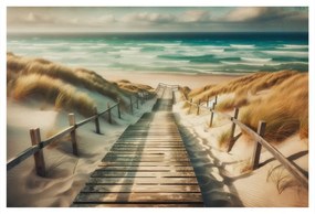 Obraz piesočné duny a morský horizont