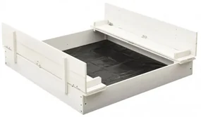 vidaXL Pieskovisko jedľové drevo biele 95x90x15 cm-