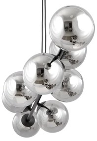 Luster na lanku ROSSI 6xE14/10W/230V čierna/šedá