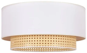 Duolla - Stropné svietidlo BOHO 3xE27/15W/230V pr. 60 cm krémová/ratan DU89736