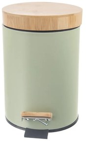 Svetlozelený nášľapný kovový odpadkový kôš 3 l Greenish – Orion