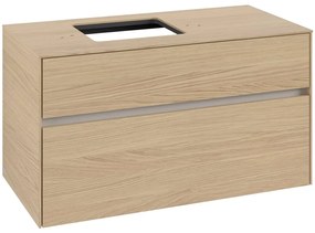 VILLEROY &amp; BOCH Collaro závesná skrinka pod umývadlo na dosku (umývadlo vľavo), 2 zásuvky, 1000 x 500 x 548 mm, Nordic Oak, C12600VJ