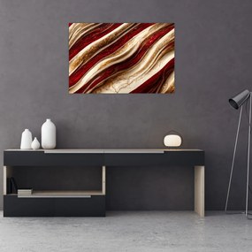 Obraz - Zlato - biela textúra (90x60 cm)