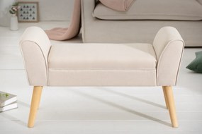 Krásna dizajnová lavica Scarlett 90 cm – v jemnej béžovej látke