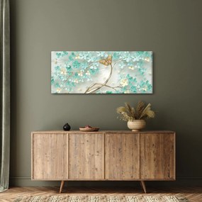 Obraz kvety s motýľmi (120x50 cm)