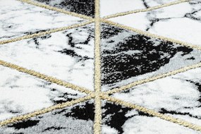 Behúň EMERALD 1020 Glamour exclusive, mramor, trojuholníkový, čierny + zlatá