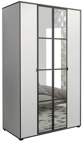 Skriňa Oslo I 120 biely/čierna/zrkadlo