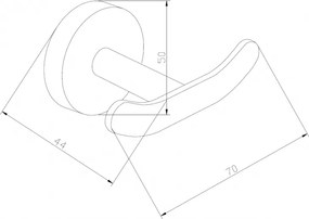 Mexen príslušenstvo, LOFT držiak na uteráky, 2-háčik, čierna, 7012635-70