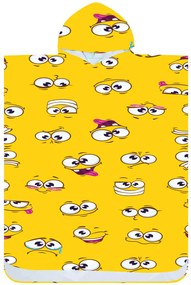 Plážové pončo SMILE žlté 80x145 cm