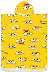 Plážové pončo SMILE žlté 80x145 cm