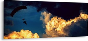 Obraz parašutistu v oblakoch (120x50 cm)