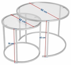 Súprava konferenčných stolíkov Aurum Black 60 cm, 2 ks