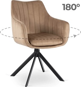 Otočná jedálenská stolička MUMBAI béžová