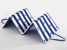 Plážové lehátko PRUH A KOTVIČKA 137x49 cm, modro-biele