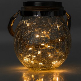 Solárna LED lampa Solik 12x14,5 cm číra/teplá biela
