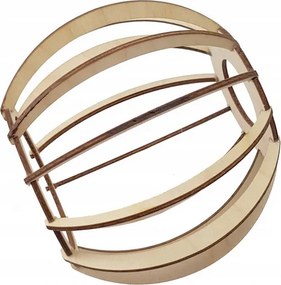 BERGE LED drevené závesné stropné svietidlo, biele, 3xE27, drevená guľa