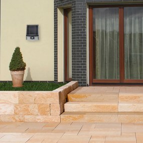 Exteriérové solárne nástenné LED svietidlo Solar, 1x LED 7w, čierna, pohybový senzor