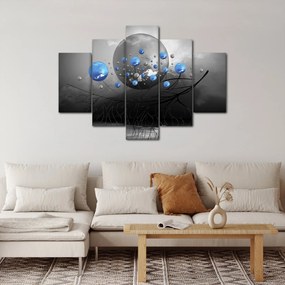 Obraz modrých abstraktných gulí (150x105 cm)