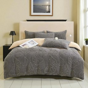 Jemné mikroplyš obliečky Homa EXCLUSIVE BROWNGREY 7-dielna sada 140x200 cm